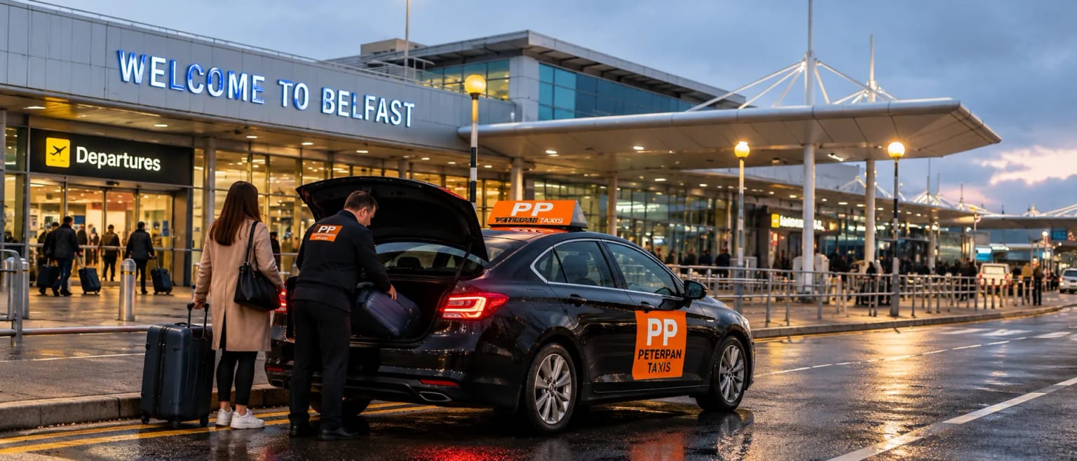 Belfast Airport at sunset